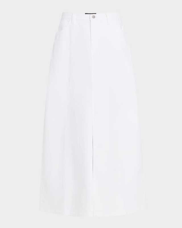 Petite Organic Cotton Denim Midi Sk